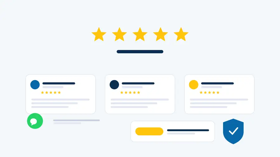 Solicitud automática de reseña por WhatsApp y valoraciones de cinco estrellas en Google de un negocio canario, con respuesta profesional a cada reseña