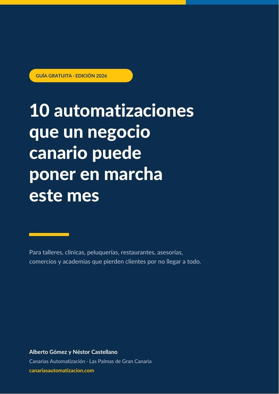 Guía gratis: 10 automatizaciones para negocios en Canarias Portada de la guía 10 automatizaciones para negocios en Canarias